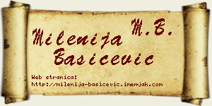 Milenija Bašičević vizit kartica